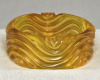 BB380 wide wave carved applejuice bakelite (Prystal) bangle